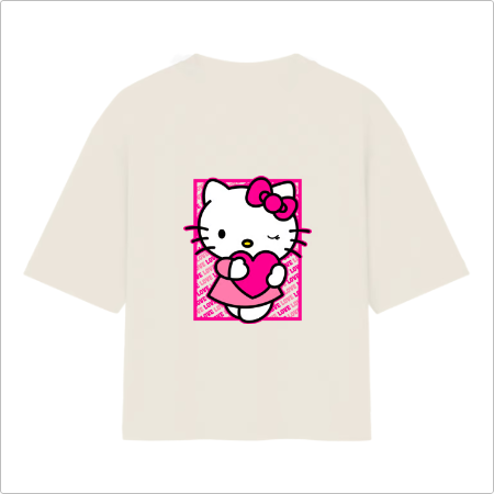 Camiseta Oversized Hello Kitty