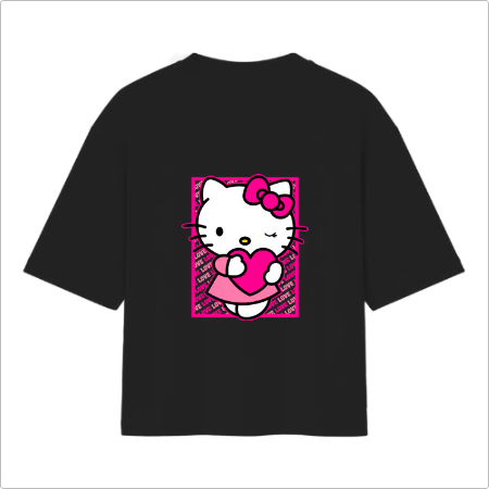 Camiseta Oversized Hello Kitty