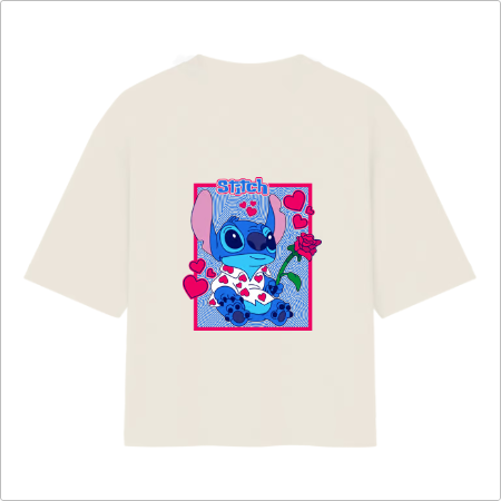 Camiseta Oversized Stich Love