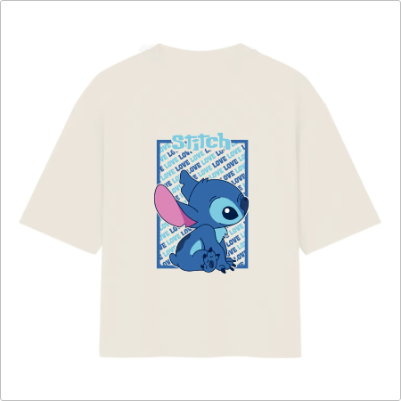 Camiseta Oversized Stich Love You