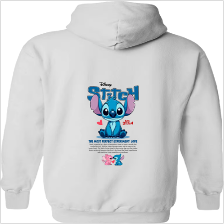Parzinho Moletom com Capuz "Stich & Angel Hearts"