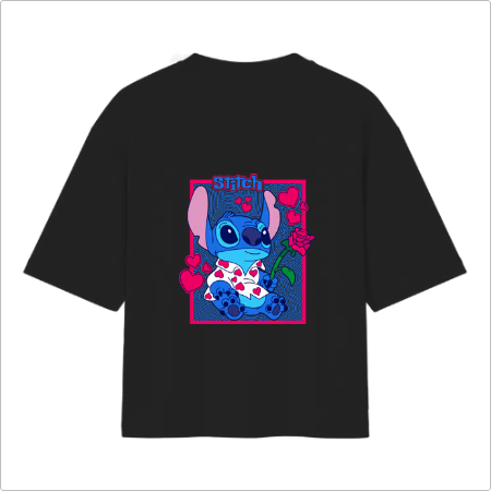 Camiseta Oversized Stich Love