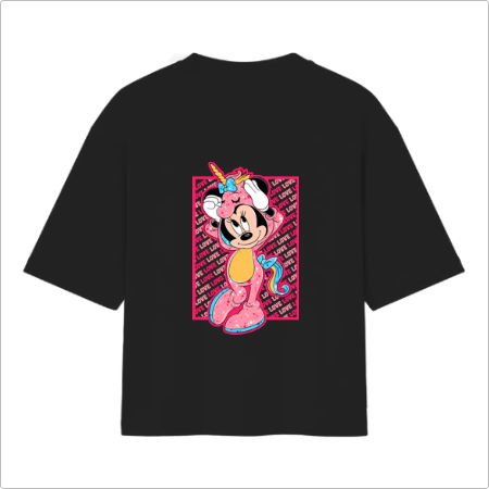 Camiseta Oversized Minnie Love U