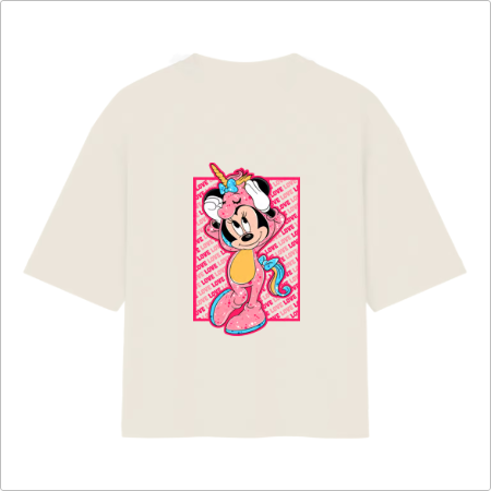 Camiseta Oversized Minnie Love U