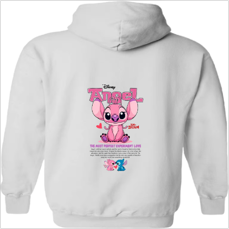 Parzinho Moletom com Capuz "Stich & Angel Hearts"