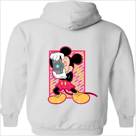Parzinho Moletom com Capuz "Mickey & Minnie Love U"